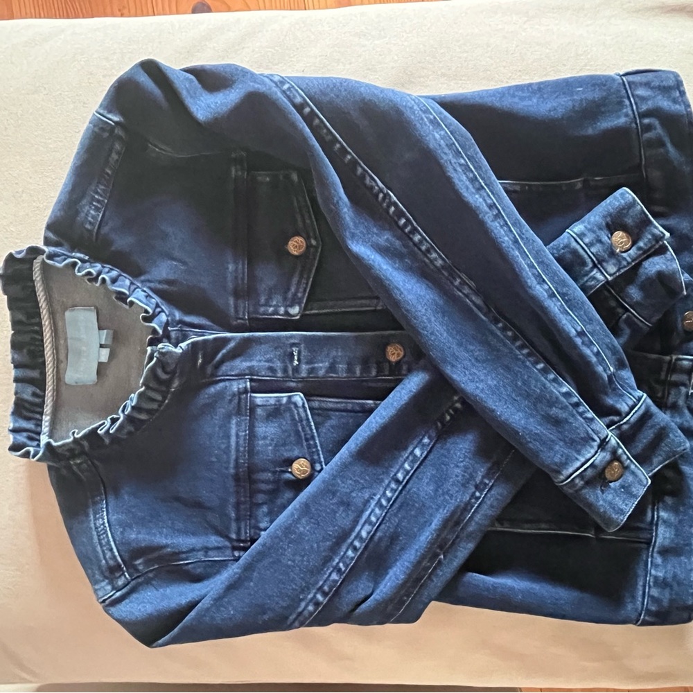 Draper James Ruffle Neck Denim Jacket - Picture 9 of 10